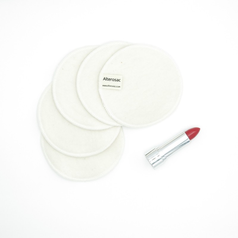 Coton démaquillant lavable en coton bio (rond) - x 5