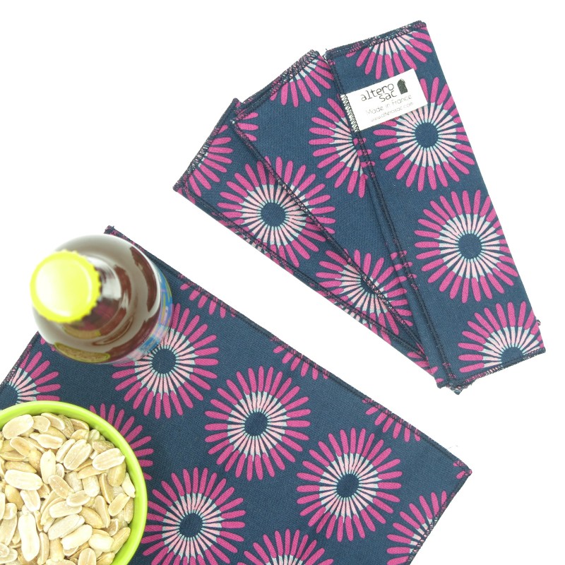 Serviette apéro lavable en coton bio - x 4 - certifié GOTS (lot de 4)