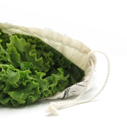 Sac à salade en coton biologique, confectionné en France