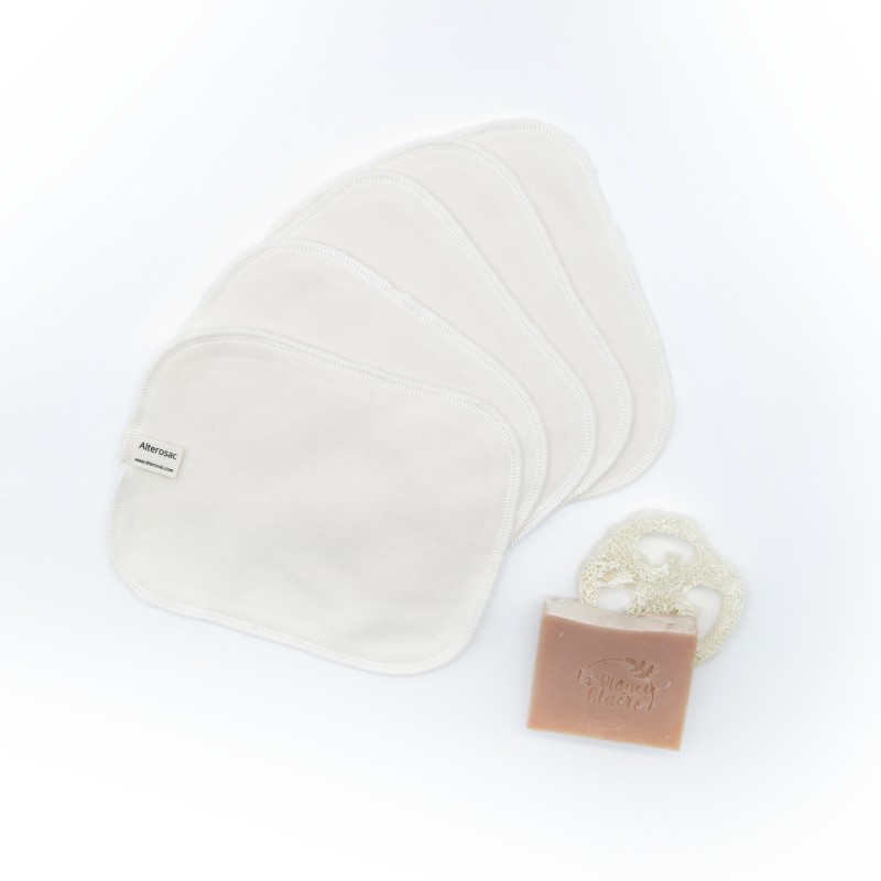 Lingette lavable en coton bio - certifiée GOTS - x 5