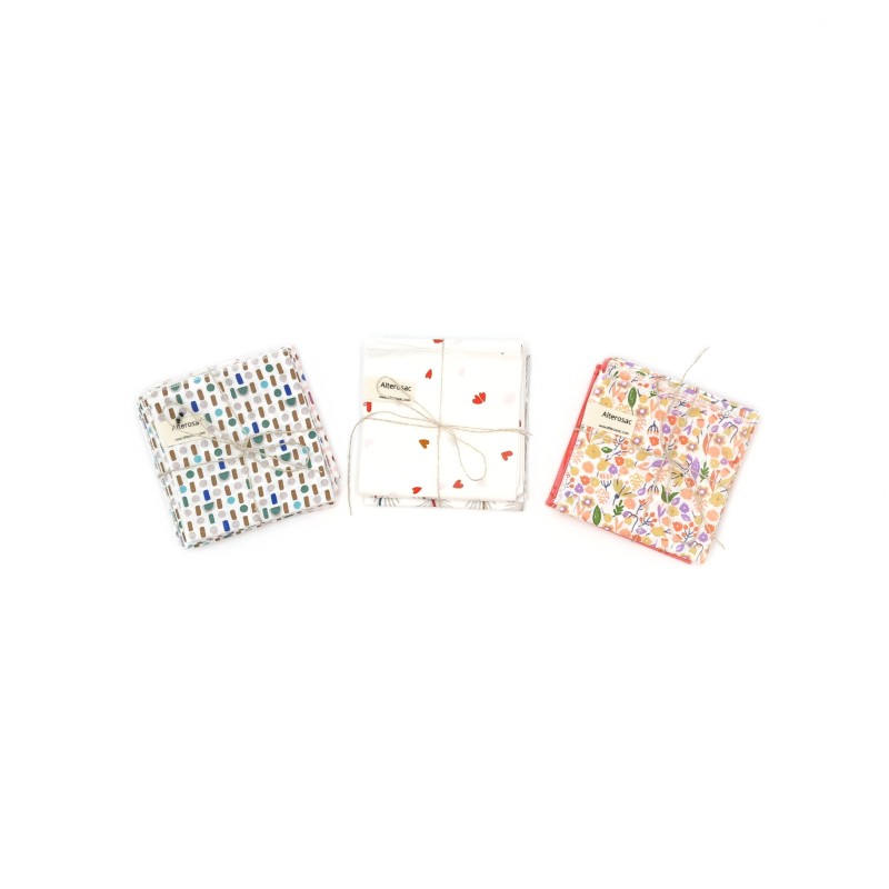 Petits mouchoirs lavables en coton (lot de 4)