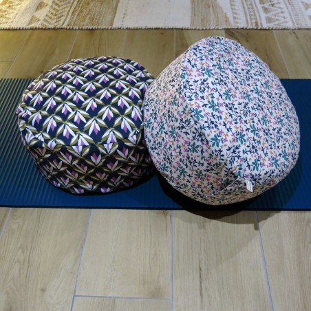 Coussin de yoga en coton upcyclé - Pouf