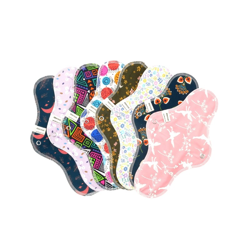 Serviette hygiénique lavable en coton bio - Taille L (flux abondant)