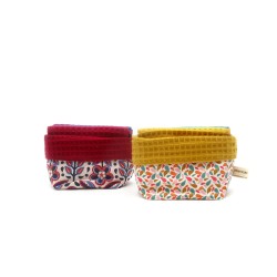 Essuie-tout lavable - x 5 avec panier de rangement