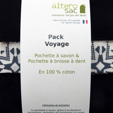 Kit voyage - pochette à savon et pochette à brosse à dents