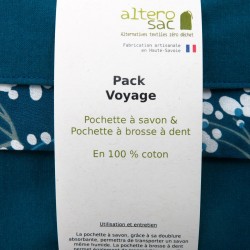 Kit voyage - pochette à savon et pochette à brosse à dents