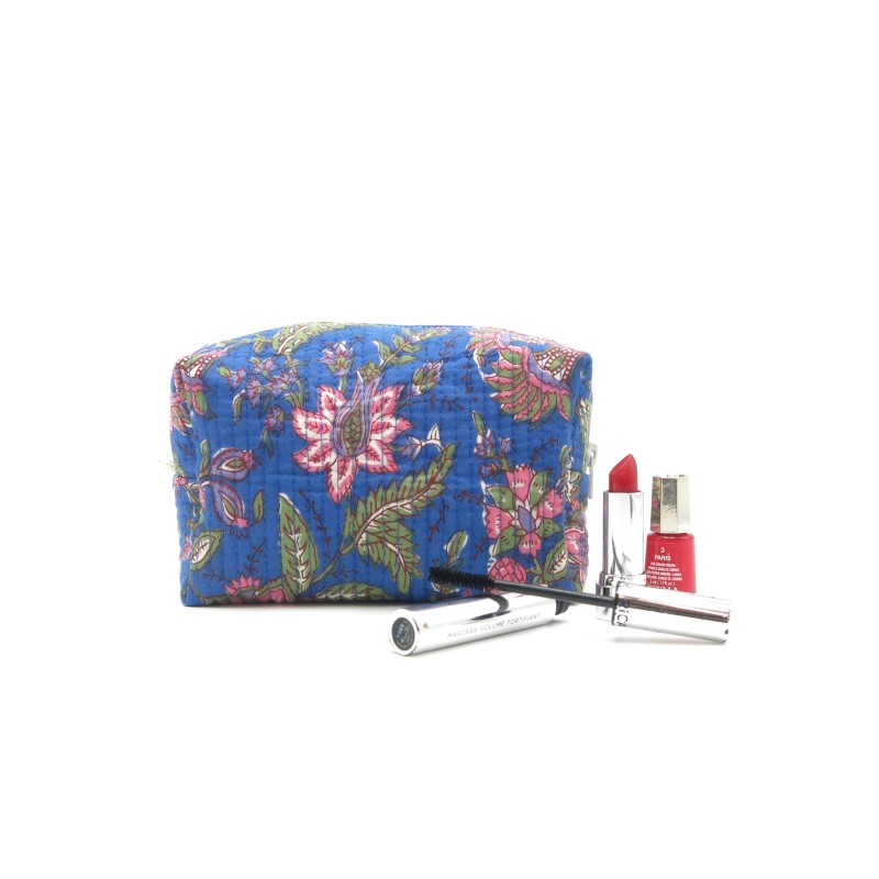 Trousse de beauté en coton matelassé indien