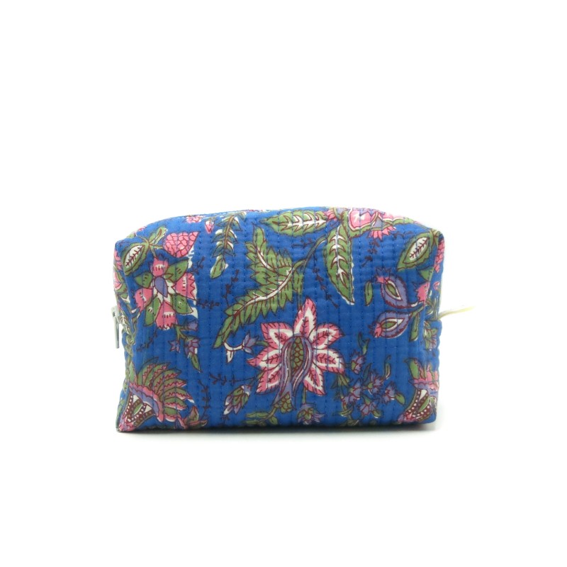 Trousse de beauté en coton matelassé indien