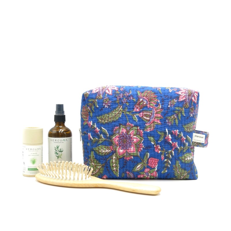 Trousse de toilette en coton matelassé indien