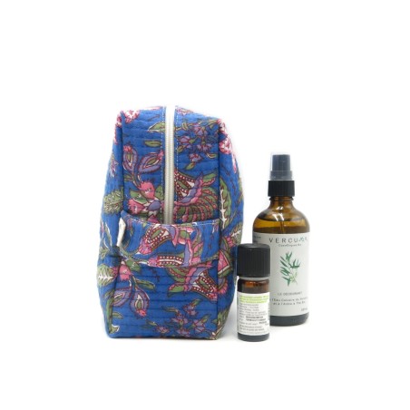 Trousse de toilette en coton matelassé indien