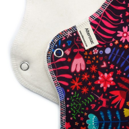 Serviette hygiénique lavable en coton bio - Taille M (flux moyen)