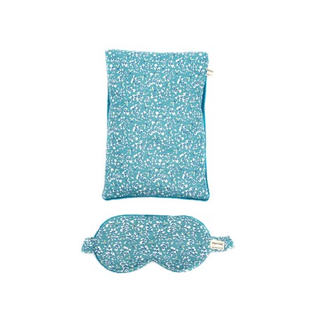Kit bien-être - bouillotte aux graines de lin et masque de nuit