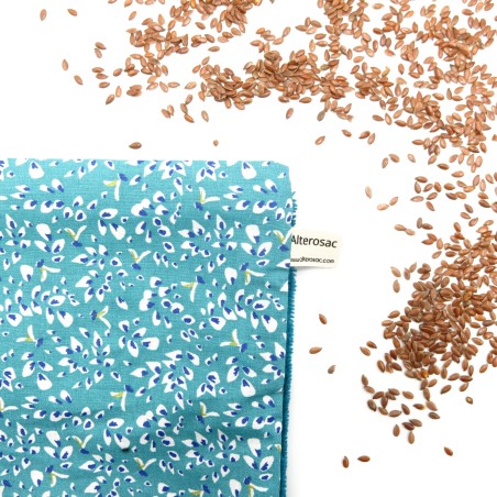 Kit bien-être - bouillotte aux graines de lin et masque de nuit
