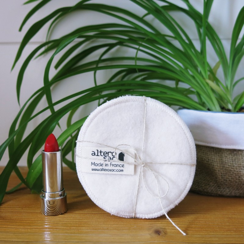 Coton démaquillant lavable en coton bio (rond) - x 5