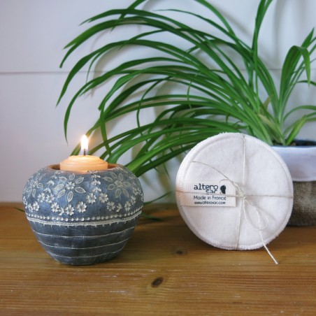 Coton démaquillant lavable en coton bio (rond) - x 5