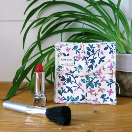 Coton démaquillant lavable en coton bio (carré) - x 5