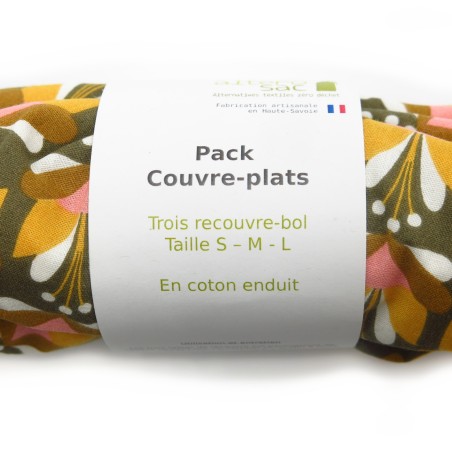 Recouvre bol en coton enduit - x 3 (S/M/L)