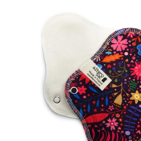 Serviette hygiénique lavable en coton bio - Taille S (flux léger)