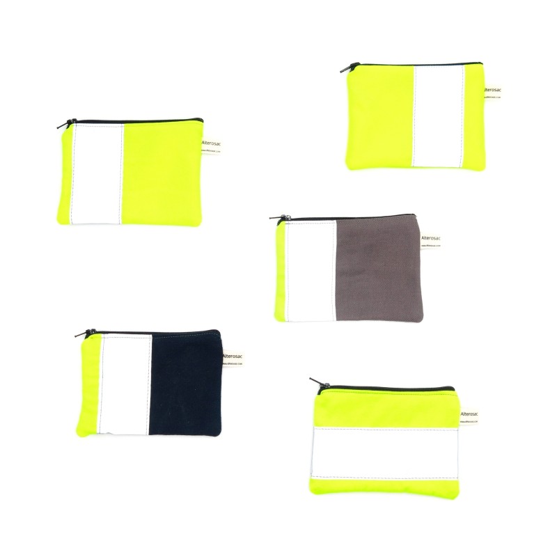 Porte-monnaie en veste de sécurité upcyclée