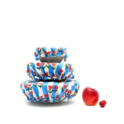 Recouvre bol en coton enduit - x 3 (S/M/L)