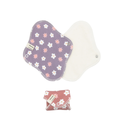 Serviette hygiénique lavable en coton bio - Taille M (flux moyen)