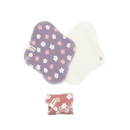 Serviette hygiénique lavable en coton bio - Taille M (flux moyen)