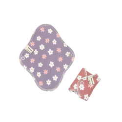 Serviette hygiénique lavable en coton bio - Taille M (flux moyen)