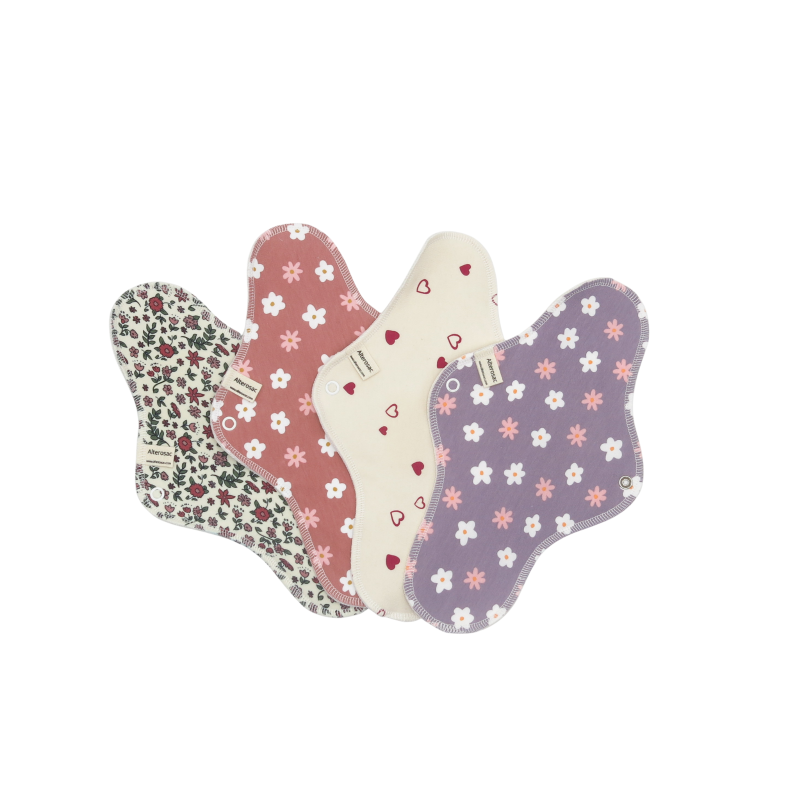 Serviette hygiénique lavable en coton bio - Taille L (flux abondant)