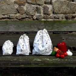 Lot de 3 sacs à vrac en coton bio - certifié GOTS