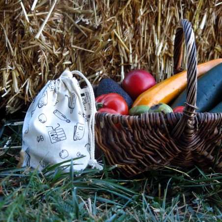 Lot de 3 sacs à vrac en coton bio - certifié GOTS