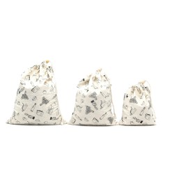 Lot de 3 sacs à vrac en coton bio - certifié GOTS
