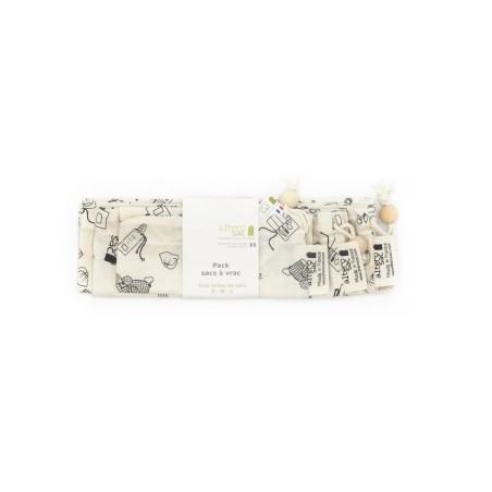 Lot de 3 sacs à vrac en coton bio - certifié GOTS