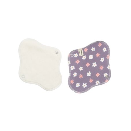 Pack de 5 serviettes hygiéniques lavables en coton bio - Taille M (flux moyen)