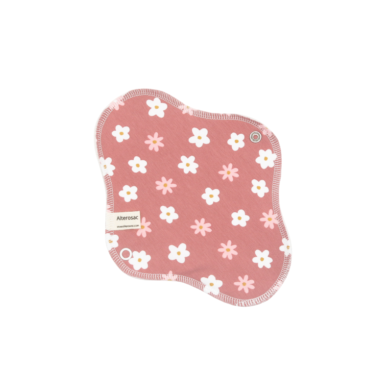 Pack de 5 serviettes hygiéniques lavables en coton bio - Taille M (flux moyen)