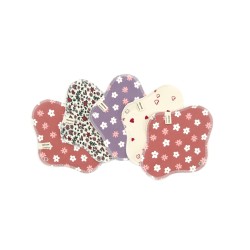 Pack de 5 serviettes hygiéniques lavables en coton bio - Taille M (flux moyen)