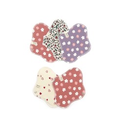 Pack de 5 serviettes hygiéniques lavables en coton bio - Taille M (flux moyen)